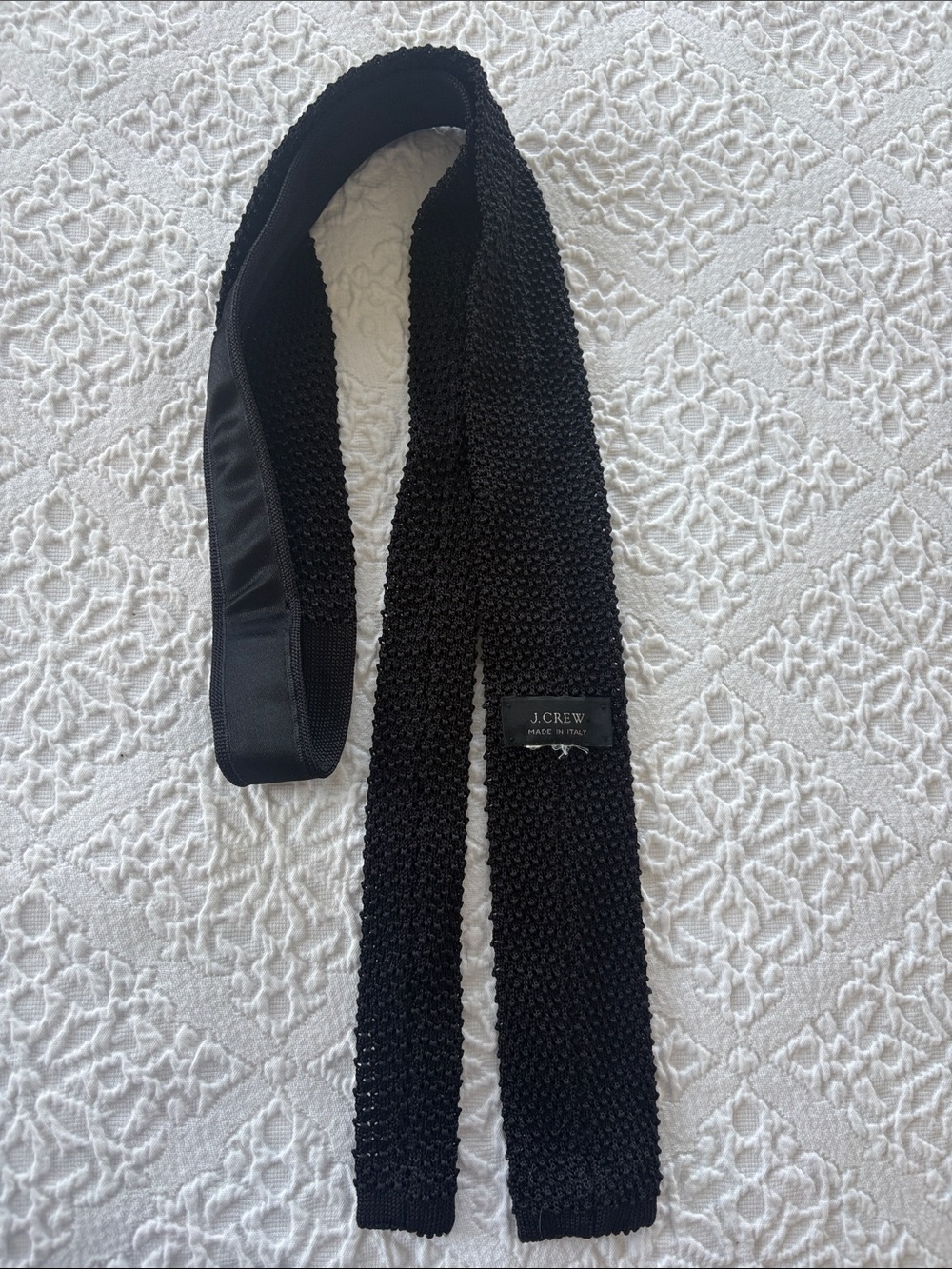 J. Crew Black Knit Slim Tie